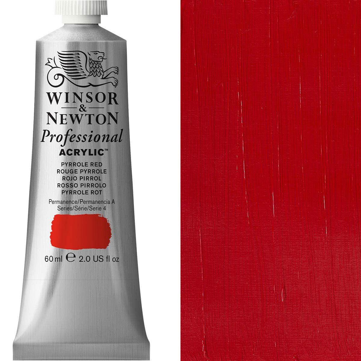 Winsor & Newton - 60ml Pyrrole Red- Professional Acrylic - Series 4
